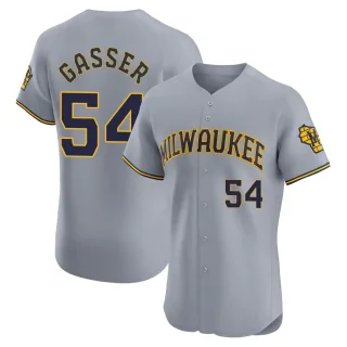 Elite Men's Robert Gasser Milwaukee Brewers Road Jersey - Gray