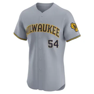 Elite Men's Robert Gasser Milwaukee Brewers Road Jersey - Gray