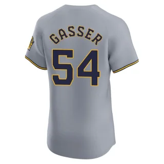 Elite Men's Robert Gasser Milwaukee Brewers Road Jersey - Gray