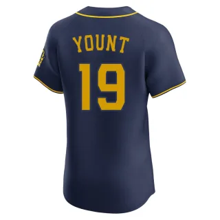 Elite Men's Robin Yount Milwaukee Brewers Alternate Jersey - Navy