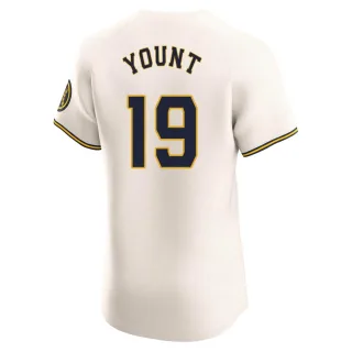 Elite Men's Robin Yount Milwaukee Brewers Home Jersey - Cream