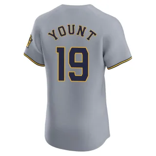 Elite Men's Robin Yount Milwaukee Brewers Road Jersey - Gray