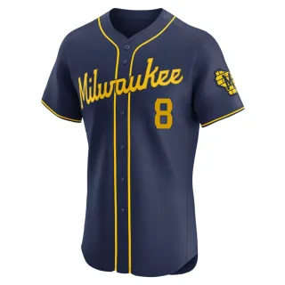 Elite Men's Ryan Braun Milwaukee Brewers Alternate Jersey - Navy