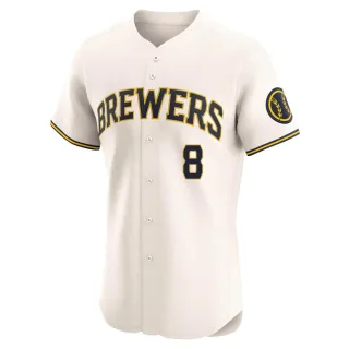Elite Men's Ryan Braun Milwaukee Brewers Home Jersey - Cream
