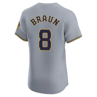 Elite Men's Ryan Braun Milwaukee Brewers Road Jersey - Gray