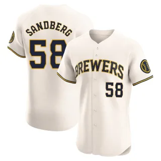 Elite Men's Ryan Sandberg Milwaukee Brewers Home Jersey - Cream
