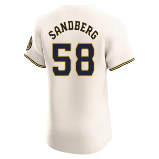 Elite Men's Ryan Sandberg Milwaukee Brewers Home Jersey - Cream