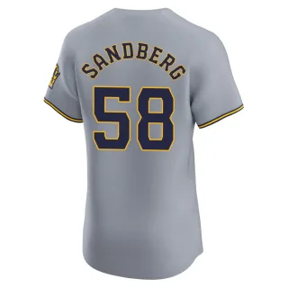 Elite Men's Ryan Sandberg Milwaukee Brewers Road Jersey - Gray