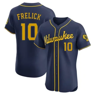 Elite Men's Sal Frelick Milwaukee Brewers Alternate Jersey - Navy