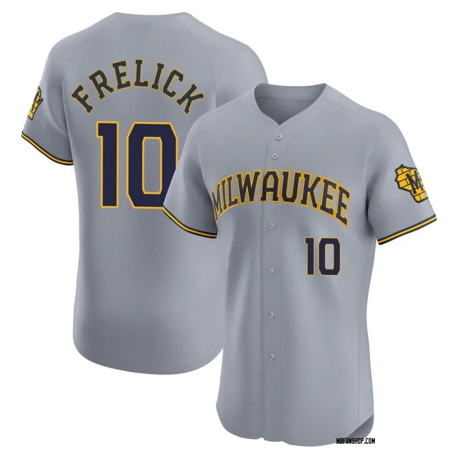 Elite Men's Sal Frelick Milwaukee Brewers Road Jersey - Gray