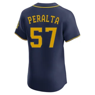 Elite Men's Sammy Peralta Milwaukee Brewers Alternate Jersey - Navy