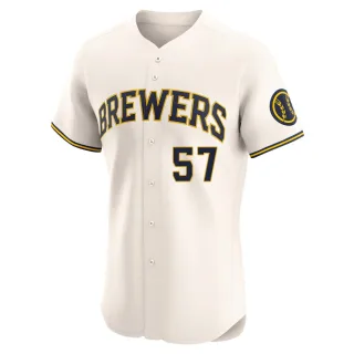 Elite Men's Sammy Peralta Milwaukee Brewers Home Jersey - Cream