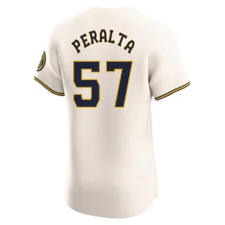 Elite Men's Sammy Peralta Milwaukee Brewers Home Jersey - Cream
