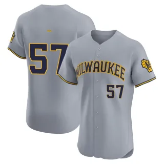 Elite Men's Sammy Peralta Milwaukee Brewers Road Jersey - Gray