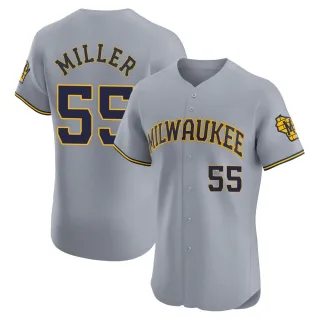 Elite Men's Shelby Miller Milwaukee Brewers Road Jersey - Gray
