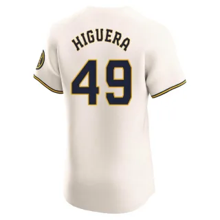 Elite Men's Teddy Higuera Milwaukee Brewers Home Jersey - Cream
