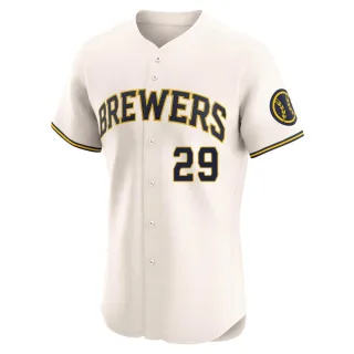 Elite Men's Trevor Megill Milwaukee Brewers Home Jersey - Cream