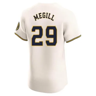 Elite Men's Trevor Megill Milwaukee Brewers Home Jersey - Cream
