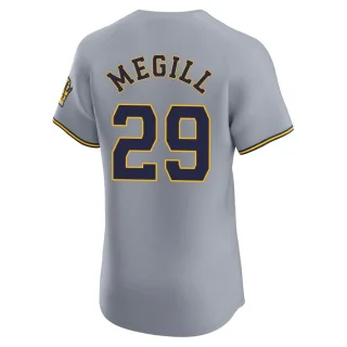 Elite Men's Trevor Megill Milwaukee Brewers Road Jersey - Gray