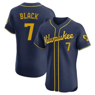 Elite Men's Tyler Black Milwaukee Brewers Alternate Jersey - Navy