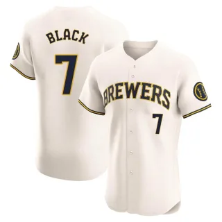 Elite Men's Tyler Black Milwaukee Brewers Home Jersey - Cream
