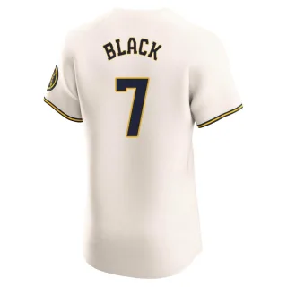 Elite Men's Tyler Black Milwaukee Brewers Home Jersey - Cream