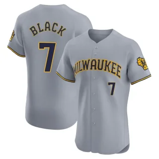 Elite Men's Tyler Black Milwaukee Brewers Road Jersey - Gray