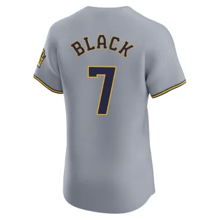 Elite Men's Tyler Black Milwaukee Brewers Road Jersey - Gray