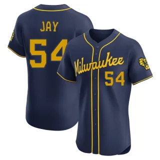 Elite Men's Tyler Jay Milwaukee Brewers Alternate Jersey - Navy
