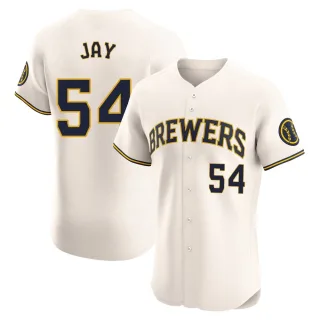 Elite Men's Tyler Jay Milwaukee Brewers Home Jersey - Cream
