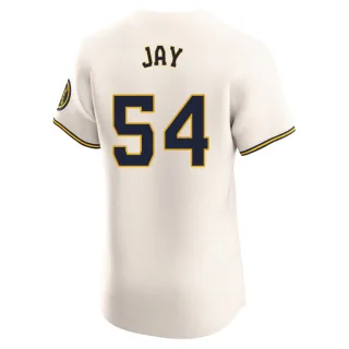 Elite Men's Tyler Jay Milwaukee Brewers Home Jersey - Cream