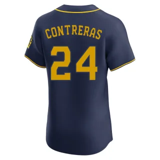 Elite Men's William Contreras Milwaukee Brewers Alternate Jersey - Navy