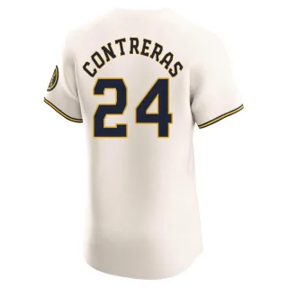 Elite Men's William Contreras Milwaukee Brewers Home Jersey - Cream