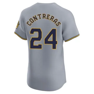 Elite Men's William Contreras Milwaukee Brewers Road Jersey - Gray