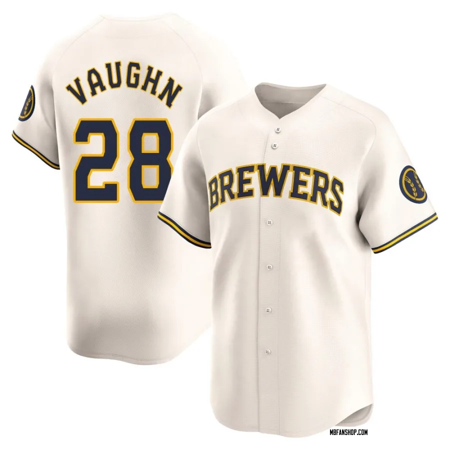 Limited Men's Andrew Vaughn Milwaukee Brewers Home Jersey - Cream