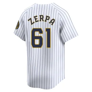 Limited Men's Angel Zerpa Milwaukee Brewers Alternate Jersey - White