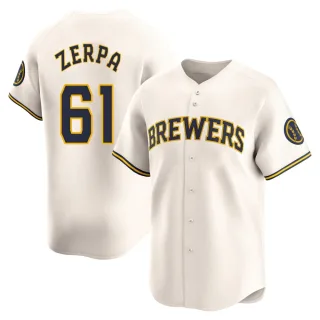 Limited Men's Angel Zerpa Milwaukee Brewers Home Jersey - Cream