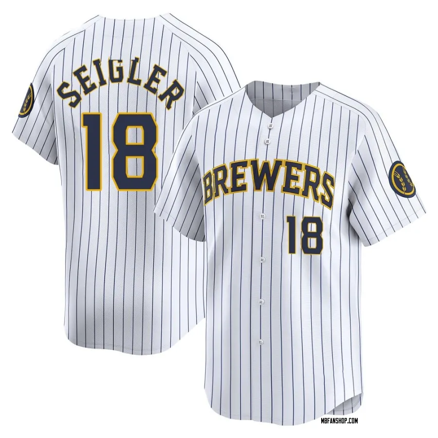 Limited Men's Anthony Seigler Milwaukee Brewers Alternate Jersey - White