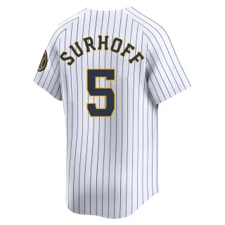 Limited Men's Bj Surhoff Milwaukee Brewers Alternate Jersey - White