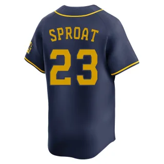 Limited Men's Brandon Sproat Milwaukee Brewers Alternate Jersey - Navy