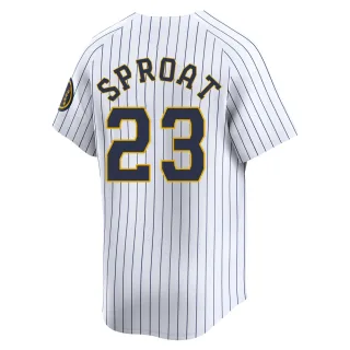 Limited Men's Brandon Sproat Milwaukee Brewers Alternate Jersey - White