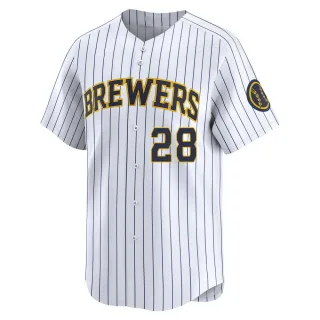 Limited Men's Brewer Hicklen Milwaukee Brewers Alternate Jersey - White
