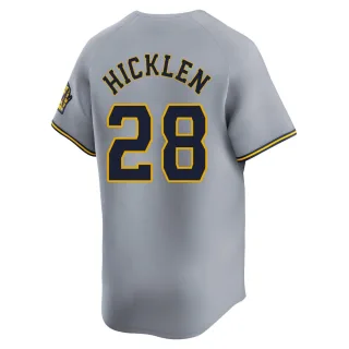 Limited Men's Brewer Hicklen Milwaukee Brewers Away Jersey - Gray