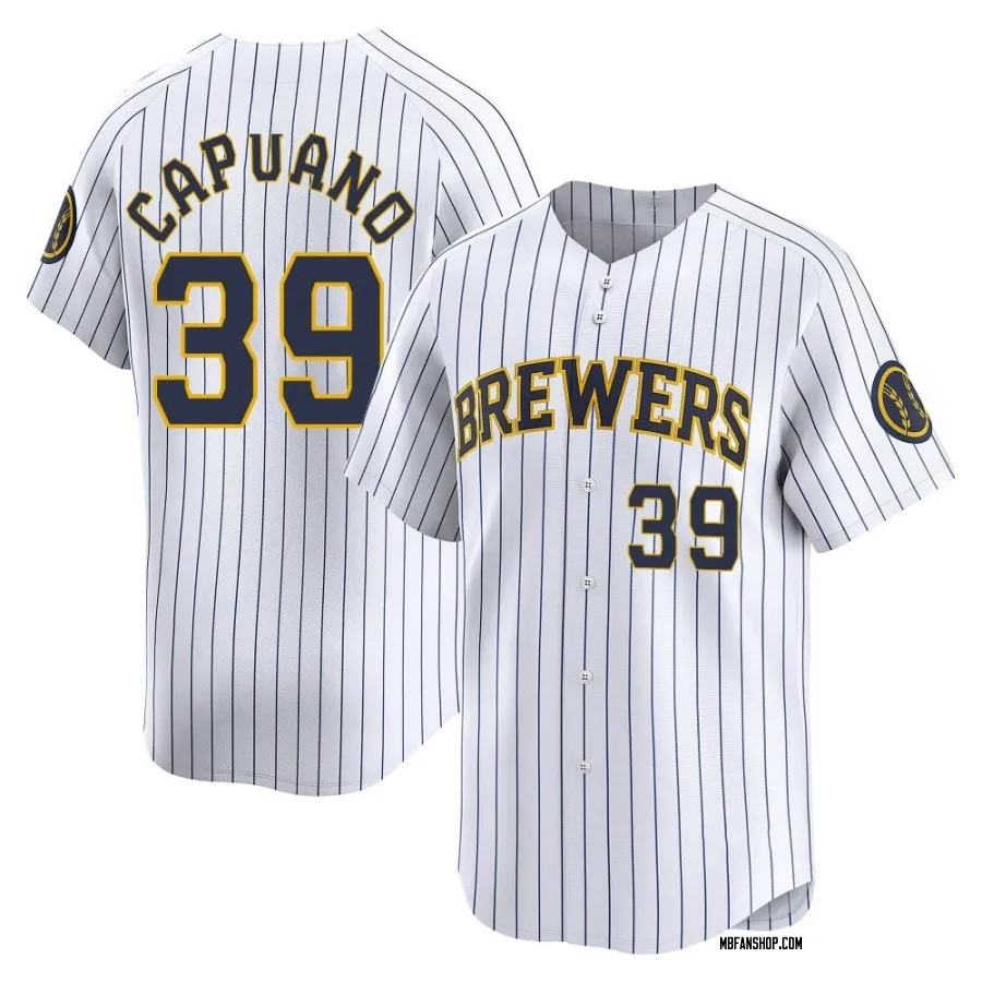 Limited Men's Chris Capuano Milwaukee Brewers Alternate Jersey - White