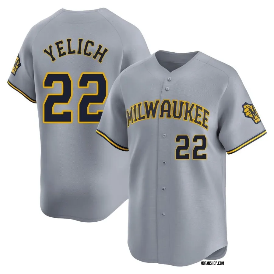 Limited Men's Christian Yelich Milwaukee Brewers Away Jersey - Gray
