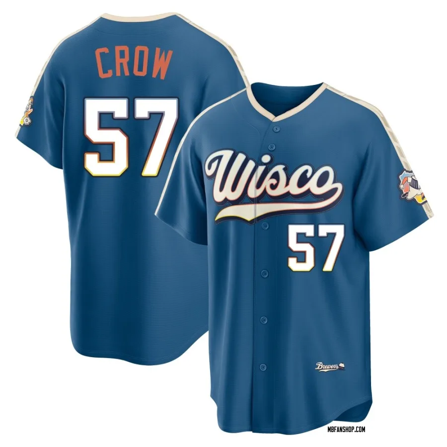 Limited Men's Coleman Crow Milwaukee Brewers Mineral 2026 City Connect Stadium Jersey - Blue