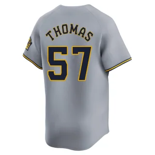 Limited Men's Connor Thomas Milwaukee Brewers Away Jersey - Gray