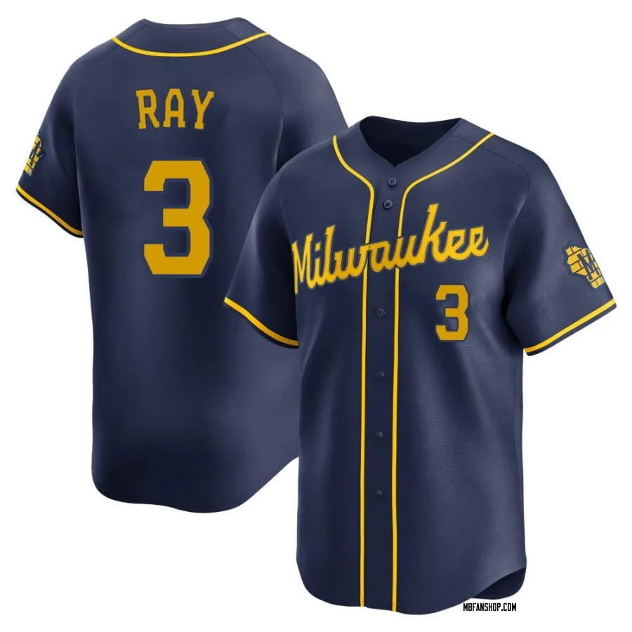 Limited Men's Corey Ray Milwaukee Brewers Alternate Jersey - Navy