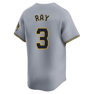 Limited Men's Corey Ray Milwaukee Brewers Away Jersey - Gray