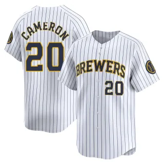 Limited Men's Daz Cameron Milwaukee Brewers Alternate Jersey - White